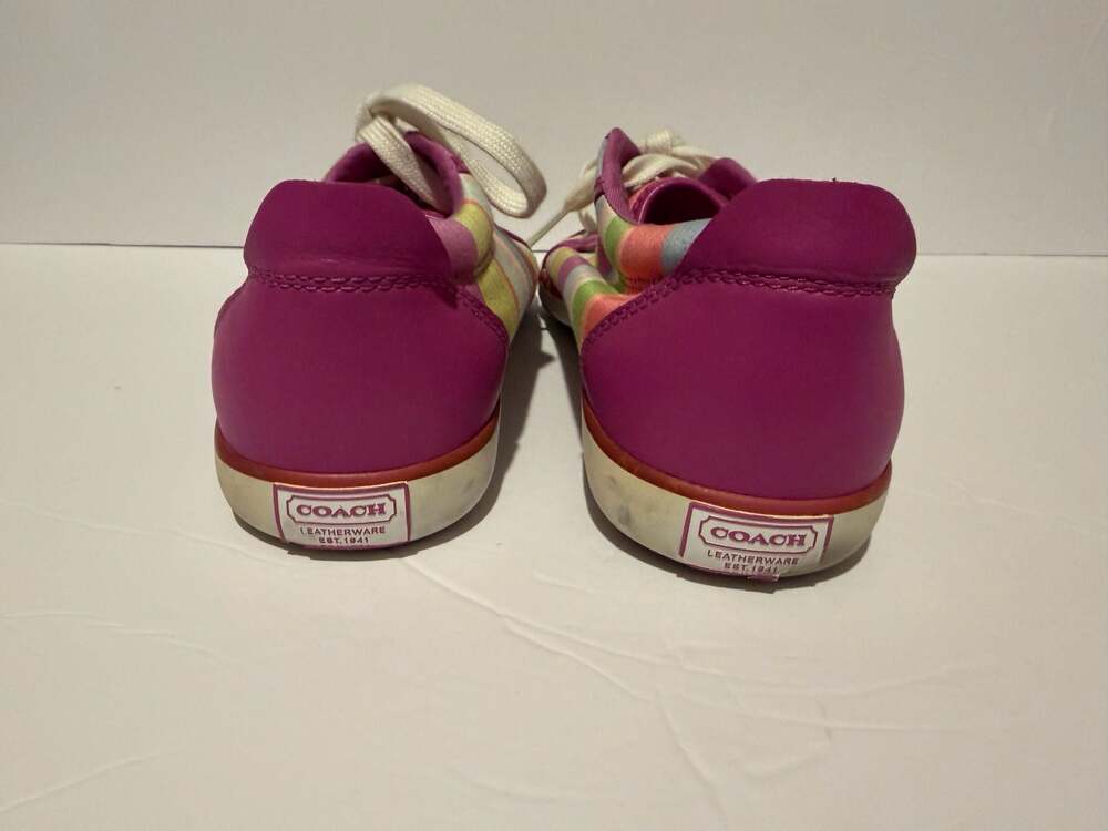 Coach Legacy Stripe Multi-Color Low Top Sneakers - Picture 4 of 7